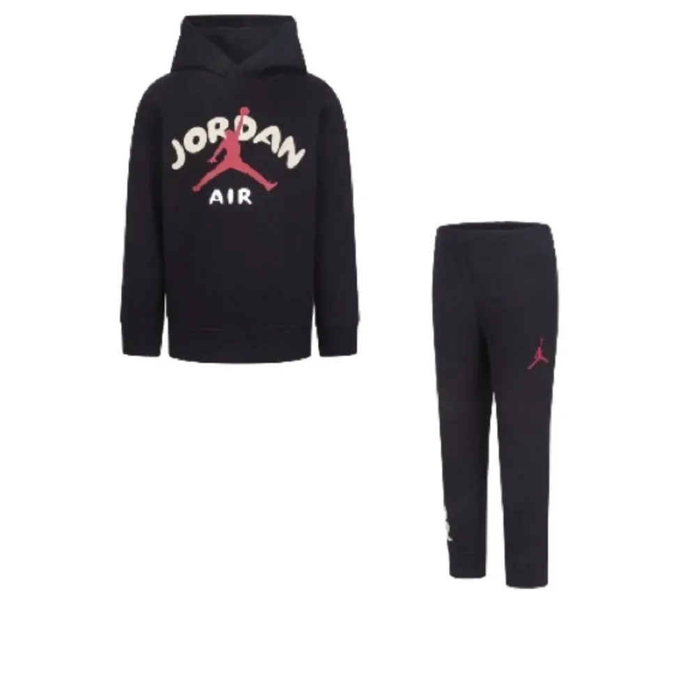 Jordan Little Boys Lil Champ Pullover Hoodie and Jogger Pants Set - Black 4